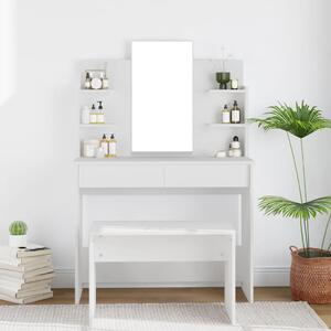 Dressing Table with Mirror White 96x40x142 cm