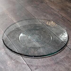 Recycled Glass Serving Plate Clear