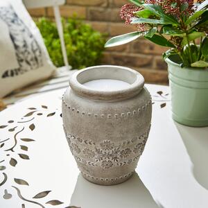 Floral Citronella and Eucalyptus Oil Urn Candle Grey