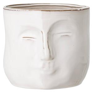 Bloomingville Bloomingville flower pot with face 16.5x18 cm white