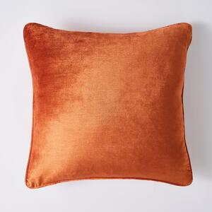 Luxe Viscose Velvet Cushion Orange Umber