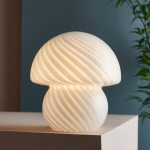 Elements Large Glass Mushroom Table Lamp White