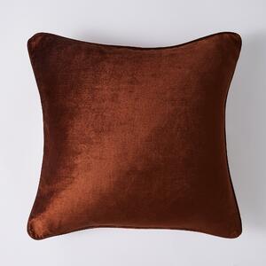 Luxe Viscose Velvet Cushion Brown