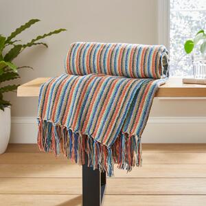 Russell Stripe Throw MultiColoured