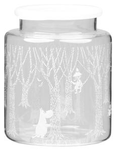 Muurla In the Woods glass jar with silicon lid 17 cm clear-white