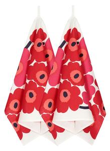 Marimekko Unikko kitchen towel 2-pack White-red