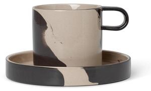 Ferm LIVING Inlay cup with saucer Sand-brown