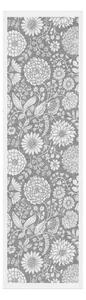 Ekelund Linneväveri Flowering table runner 35x120 cm grey