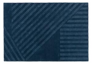 NJRD Levels wool rug stripes blue 200x300 cm
