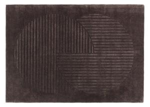 NJRD Levels wool rug circles brown 200x300 cm