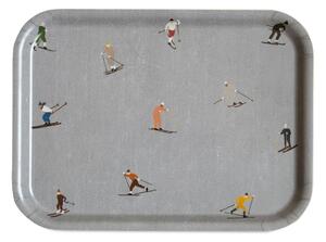 Fine Little Day Skiers tray 20x27 cm grey