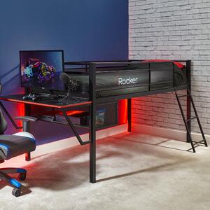 X Rocker Sanctum Gaming Mid Sleeper Bunk Bed with Desk Black
