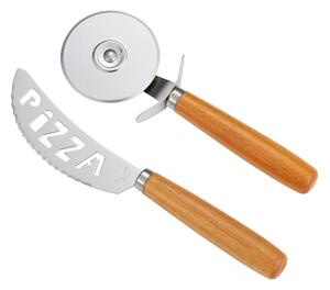 Dorre Pino pizza set knife and pizza cutter Acacia-stainless steel