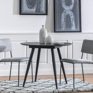 Newport 4 Seater Round Dining Table Black