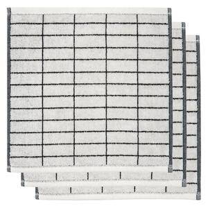 Mette Ditmer Tile stone towel 31x31 cm 3-pack Black-off white