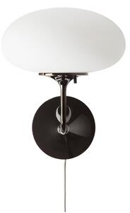 GUBI Stemlite wall lamp Black chrome-frosted glass