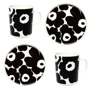 Marimekko Unikko breakfast set White-black