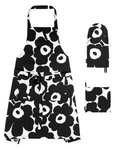 Marimekko Pieni Unikko kitchen textiles set White-black