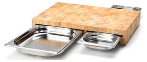 Continenta Cutting board rubber tree with 3 trays 32x48 cm