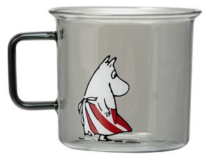 Muurla Moomin mamma glass mug 35 cl grey