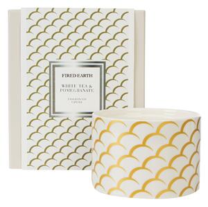 Large Ceramic White Tea & Pomegranate Wax Filled Candle yellow