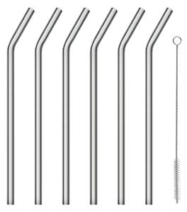 Blomus Sala glass straw with bend and brush Ø20 cm 6-pack Smoke