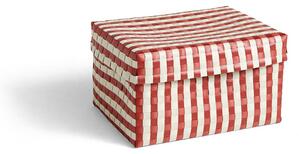 HAY Maxim Stripe Box storage box L 26.5x35.5 cm Red-sand