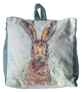 Soft Printed Hare Doorstop Blue