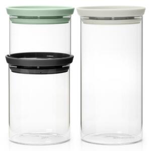 Brabantia Brabantia glass jar 3-pack Black-grey-green