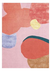 Layered Flower Field wool carpet 160x230 cm Pink