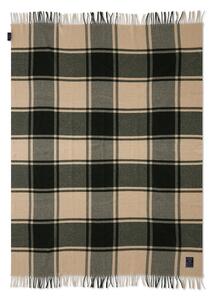 Lexington Checked Recycled wool blanket 130x170 cm Green-beige