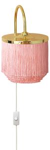 Warm Nordic Fringe wall lamp Pale pink, brass plated steel