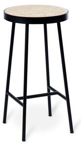 Warm Nordic Be My Guest barstool Rattan, black steel legs