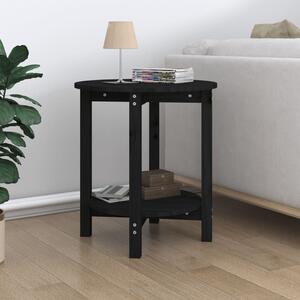 Coffee Table Black Ø 55x60 cm Solid Wood Pine