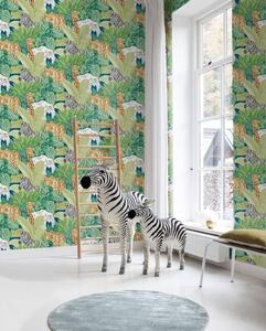 Noordwand Good Vibes Wallpaper Jungle Animals Green and Black