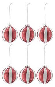 Scandi Living Tradition baubles 6-pack Red/white