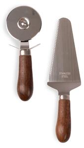 Sagaform Astrid pizza- and pie set Brown-silver