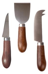 Sagaform Astrid cheese knife set 3-pack Brown-silver