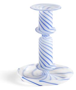 HAY Flare Stripe medium candle sticks Blue-white