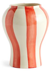 HAY Sobremesa stripe vase S 22 cm Red