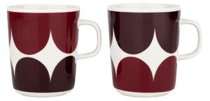 Marimekko Härkä mug 25 cl 2-pack white-dark wine-dark red