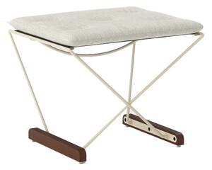 Massproductions Spark footstool, ivory-walnut stained beech Romo Ruskin Quill 7757/10
