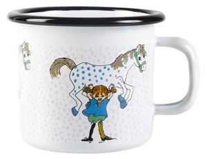 Muurla Pippi and Lilla gubben enamel mug 2.5 dl White