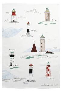 Almedahls Swedish lighthouses kitchen towel 47x70 cm White-multi