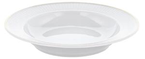 Pillivuyt Plissé deep plate with gold edge Ø22 cm White