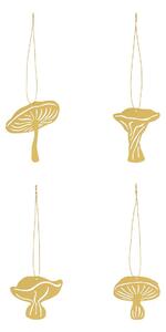 Cooee Design Fungi hanging decorations 4 pieces Brass