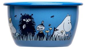 Muurla Moomin enamel bowl Friends 30 cl Blue