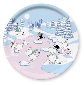 Opto Design Moomin tray winter 2022 Ø31 cm Blue-white-pink