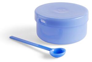 HAY Borosilicate bowl with lid and spoon Jade light blue