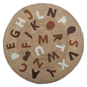 Bloomingville Dinne jute rug Ø130 cm Alphabet